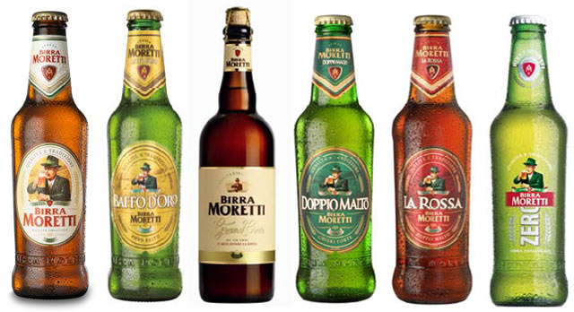 bottiglie vetro Birra Moretti,  Birra Moretti Baffo D’Oro, Birra Moretti Grand Cru, Birra Moretti Doppio Malto, Birra Moretti La Rossa, Birra Moretti Zero
